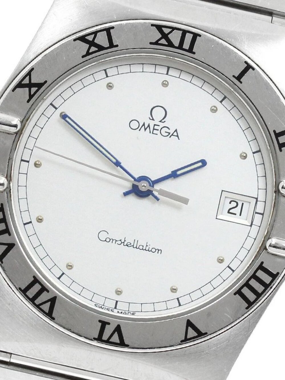 OMEGA Constellation Date Flat bezel Silver Dial Quartz Men's Watch